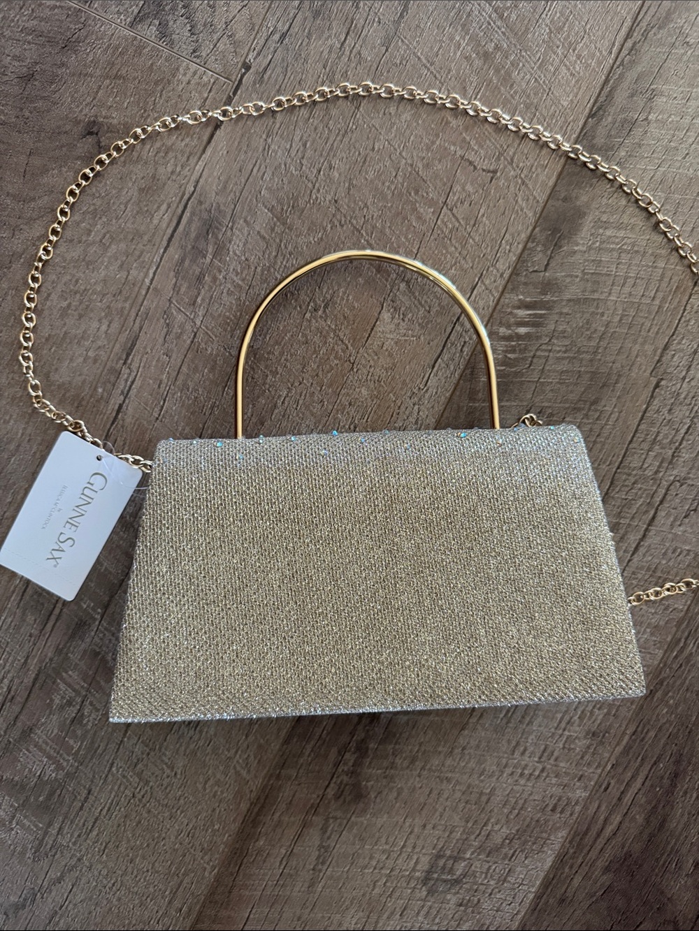 Gunne Sax Gold Crystal-Embellished Evening Clutch - Picture 5 of 6